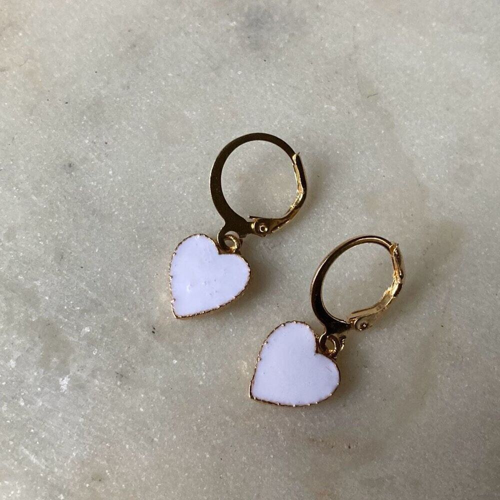 Small hoop earrings / ear piercings heart